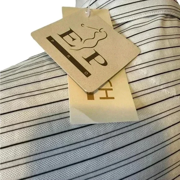 NWT Women’s golf polo EP Pro Tour Tech black and white striped ladies size S P - Picture 5 of 8